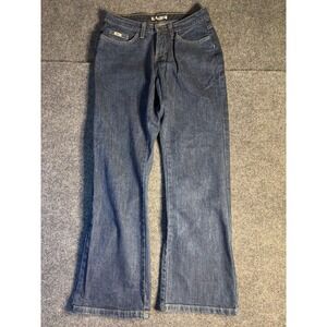 Lee Natural Bootcut Jeans Women Petite 4 Blue Denim Stretch Just Below the Waist